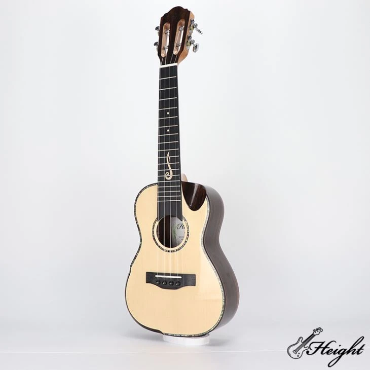 23 Inch Solid Spruce Wood Cutaway Style Ukulele