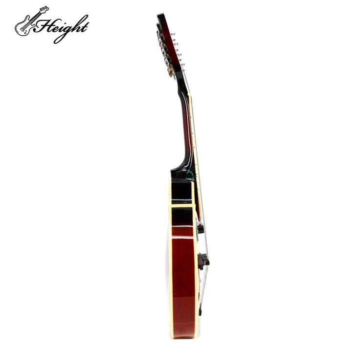 Red Electric Mandolin Instrument Sapele Wood