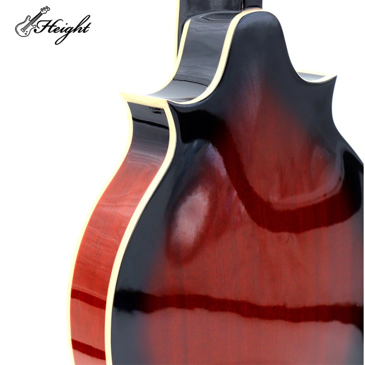 Red Electric Mandolin Instrument Sapele Wood